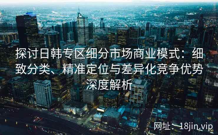探讨日韩专区细分市场商业模式：细致分类、精准定位与差异化竞争优势深度解析